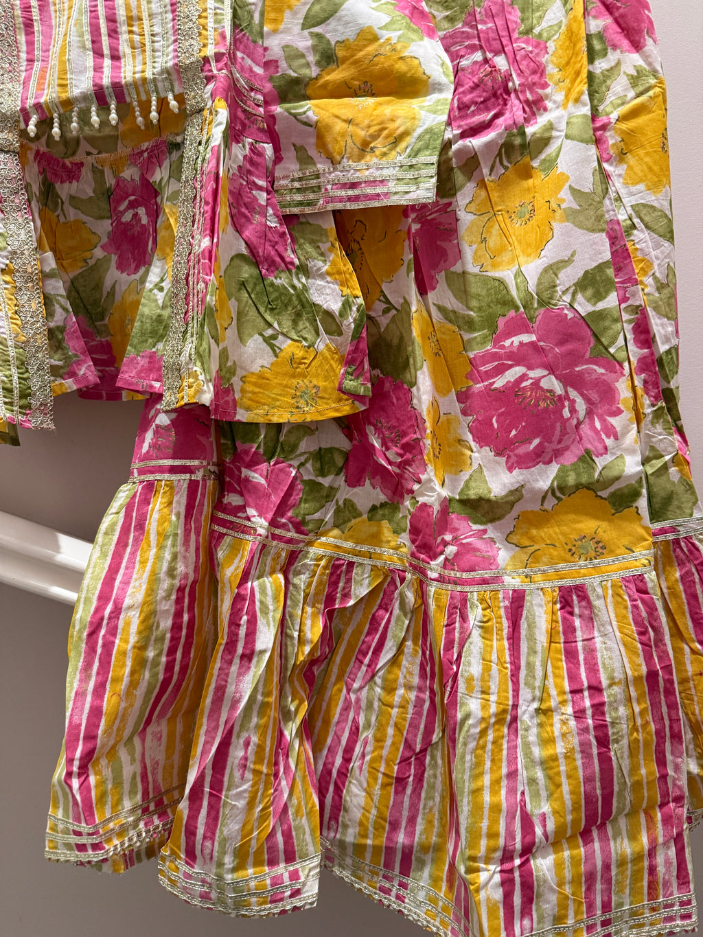 Rang Bahar — Girls Cotton Jacket cut Top Skirt Set