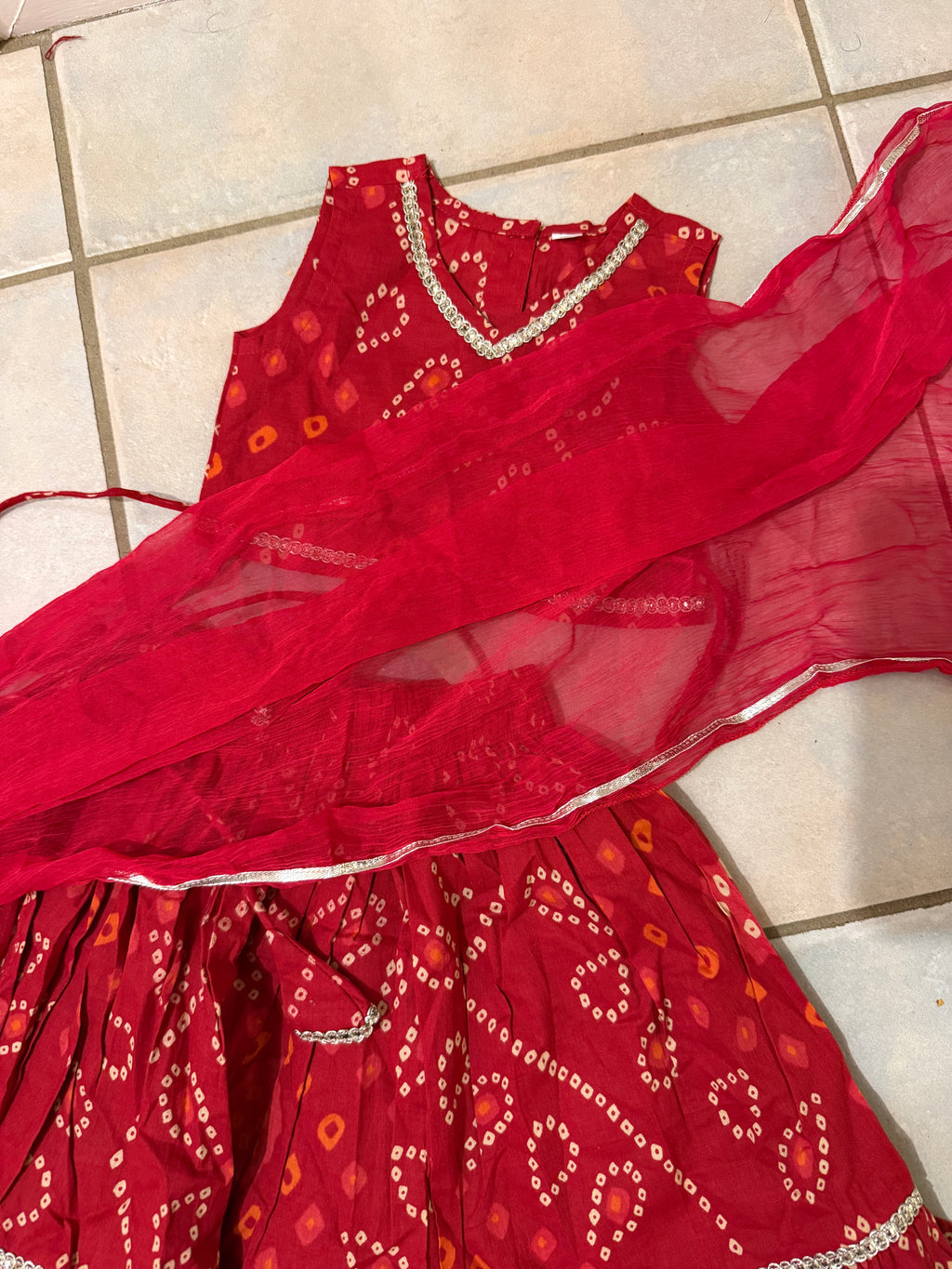 Baby Girls Bandhani Lehenga Set