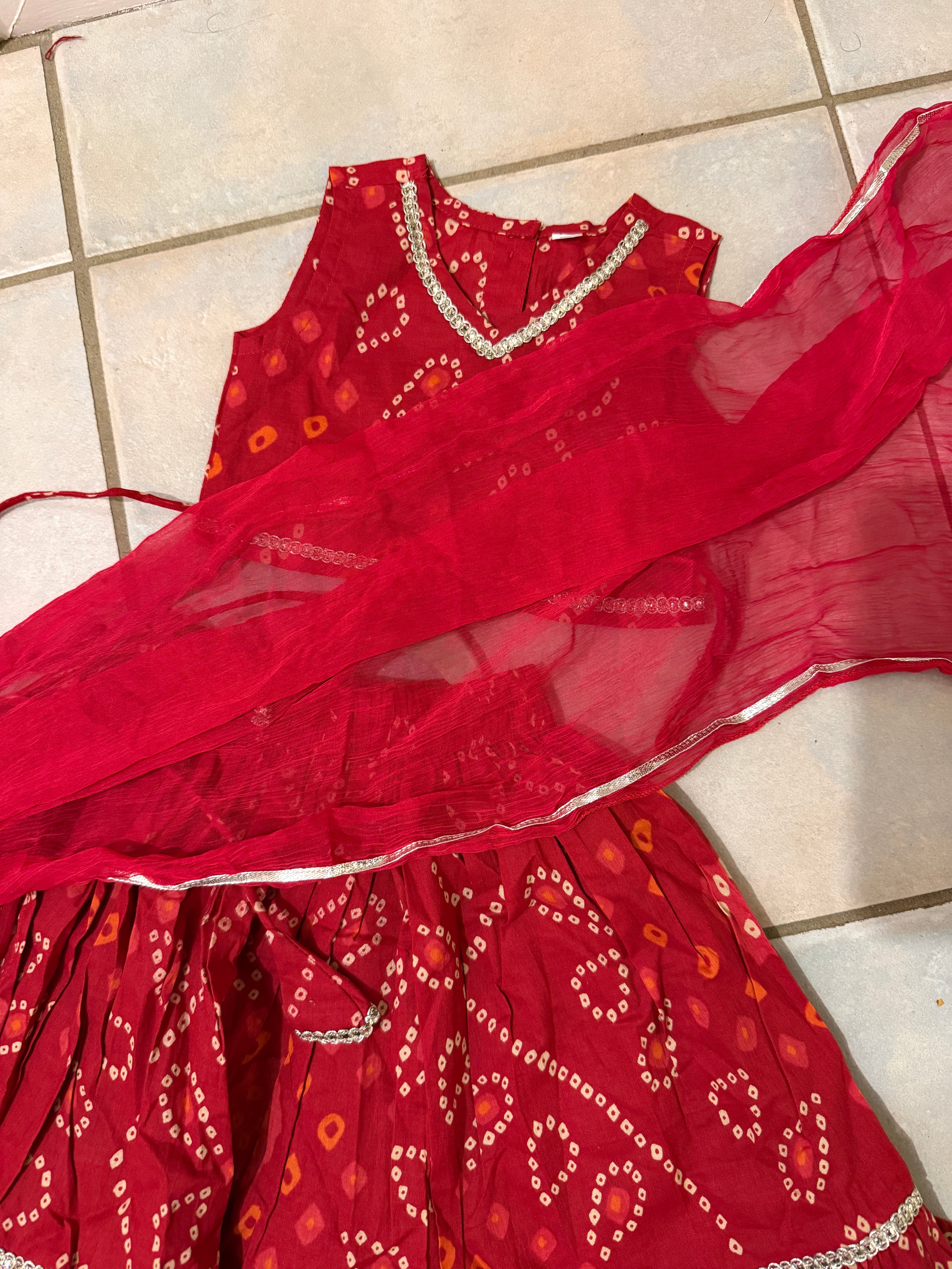 Baby Girls Bandhani Lehenga Set