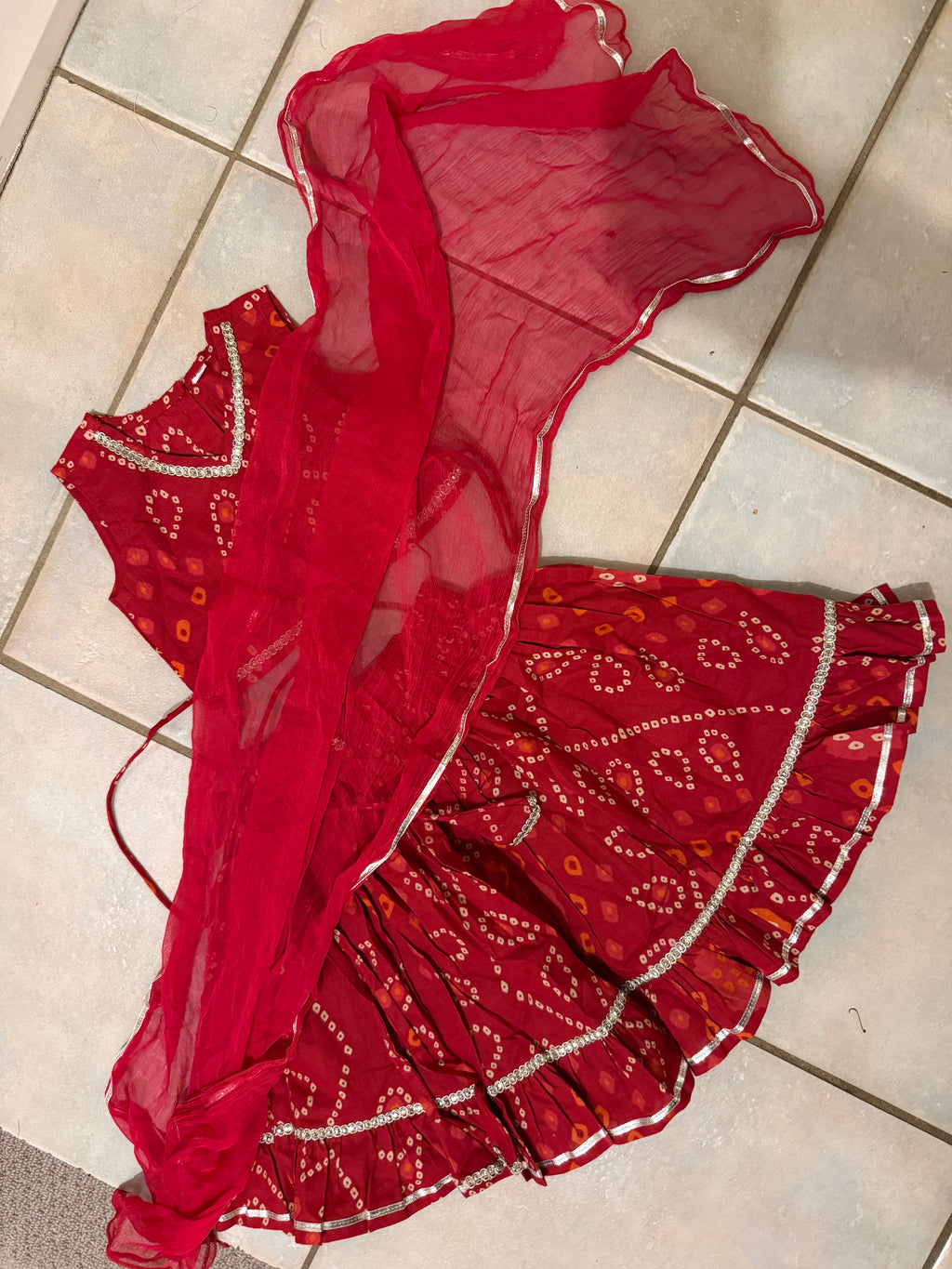 Baby Girls Bandhani Lehenga Set