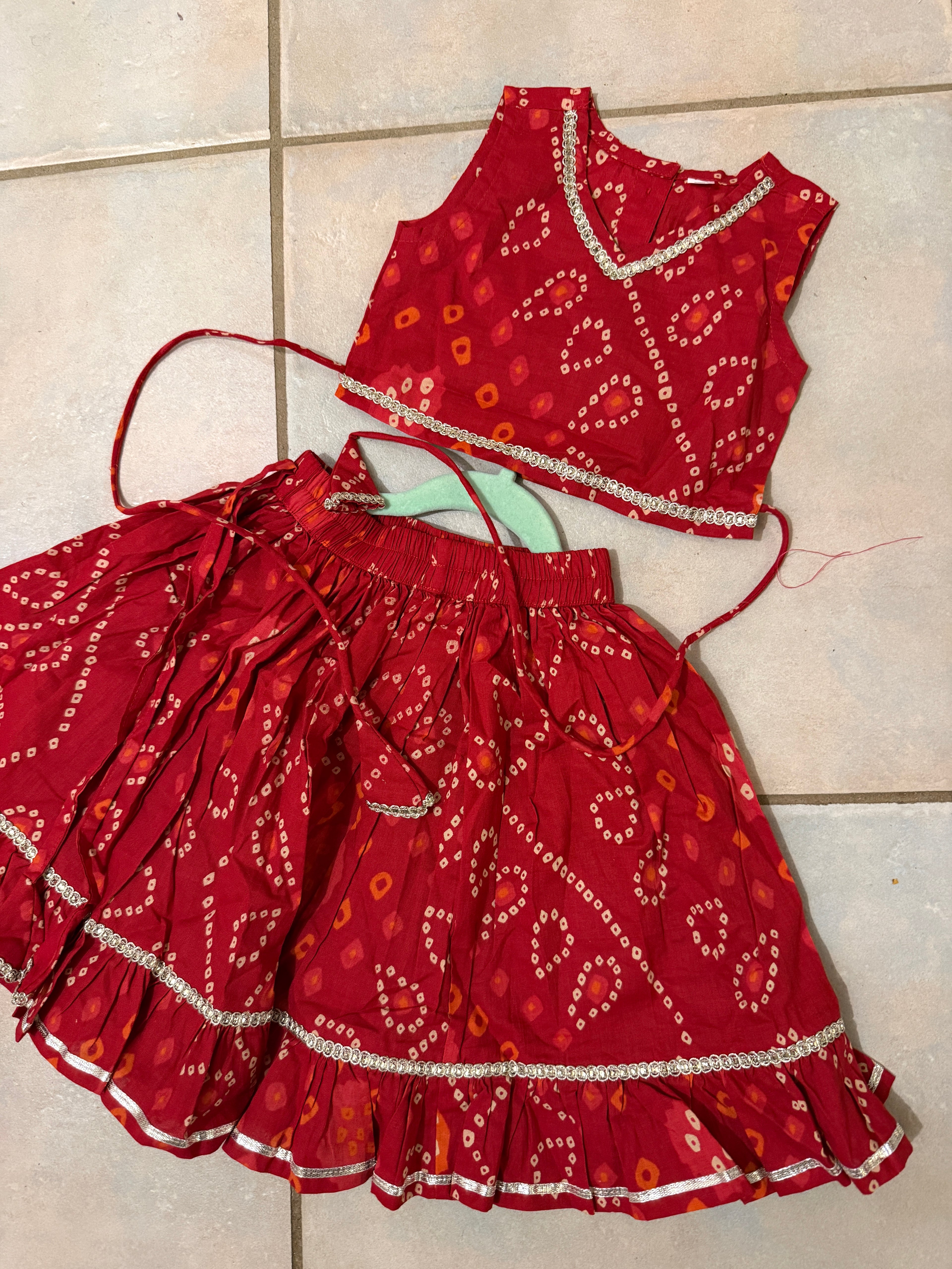 Baby Girls Bandhani Lehenga Set
