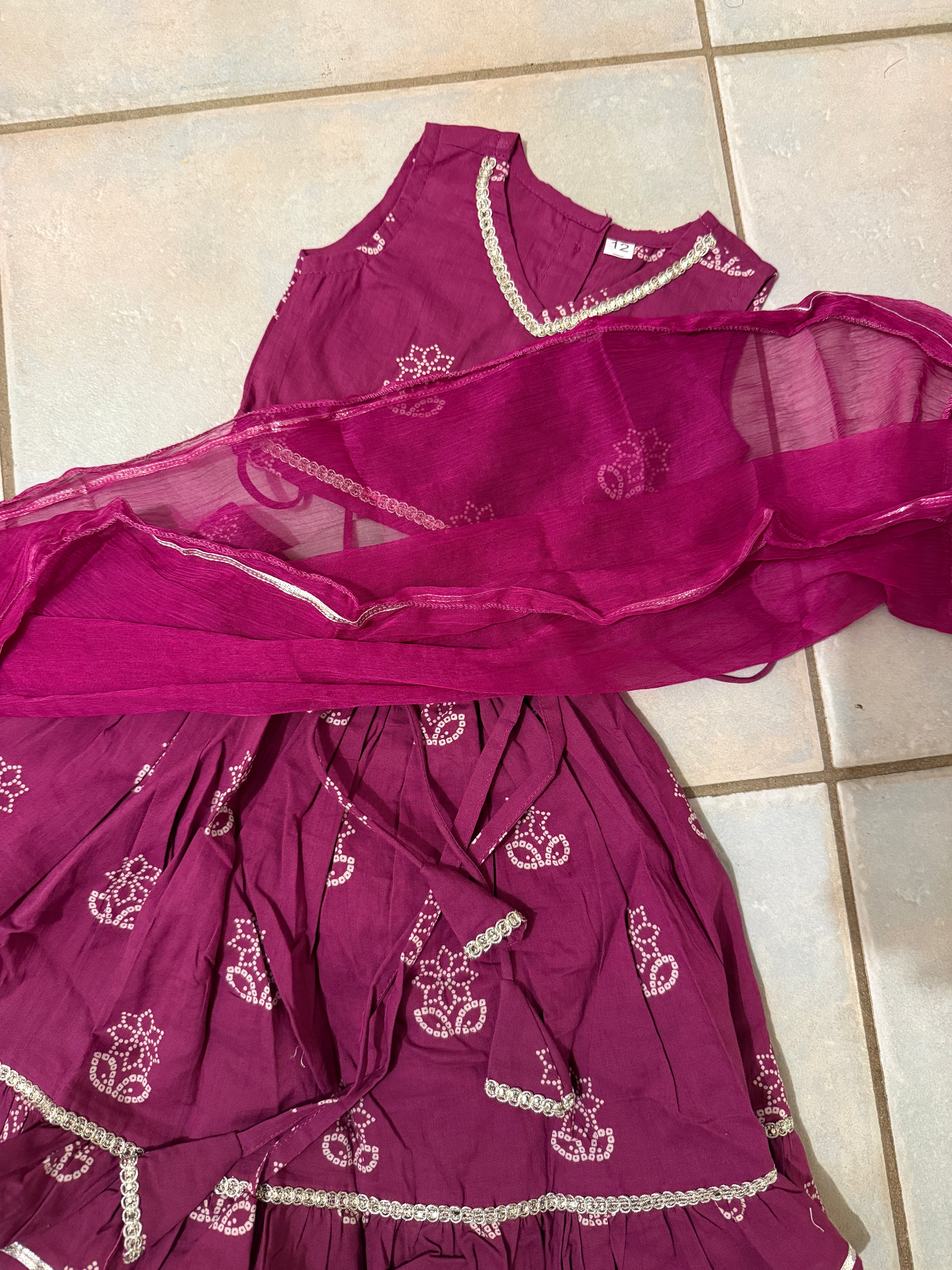 Baby Girls Bandhani Lehenga Set