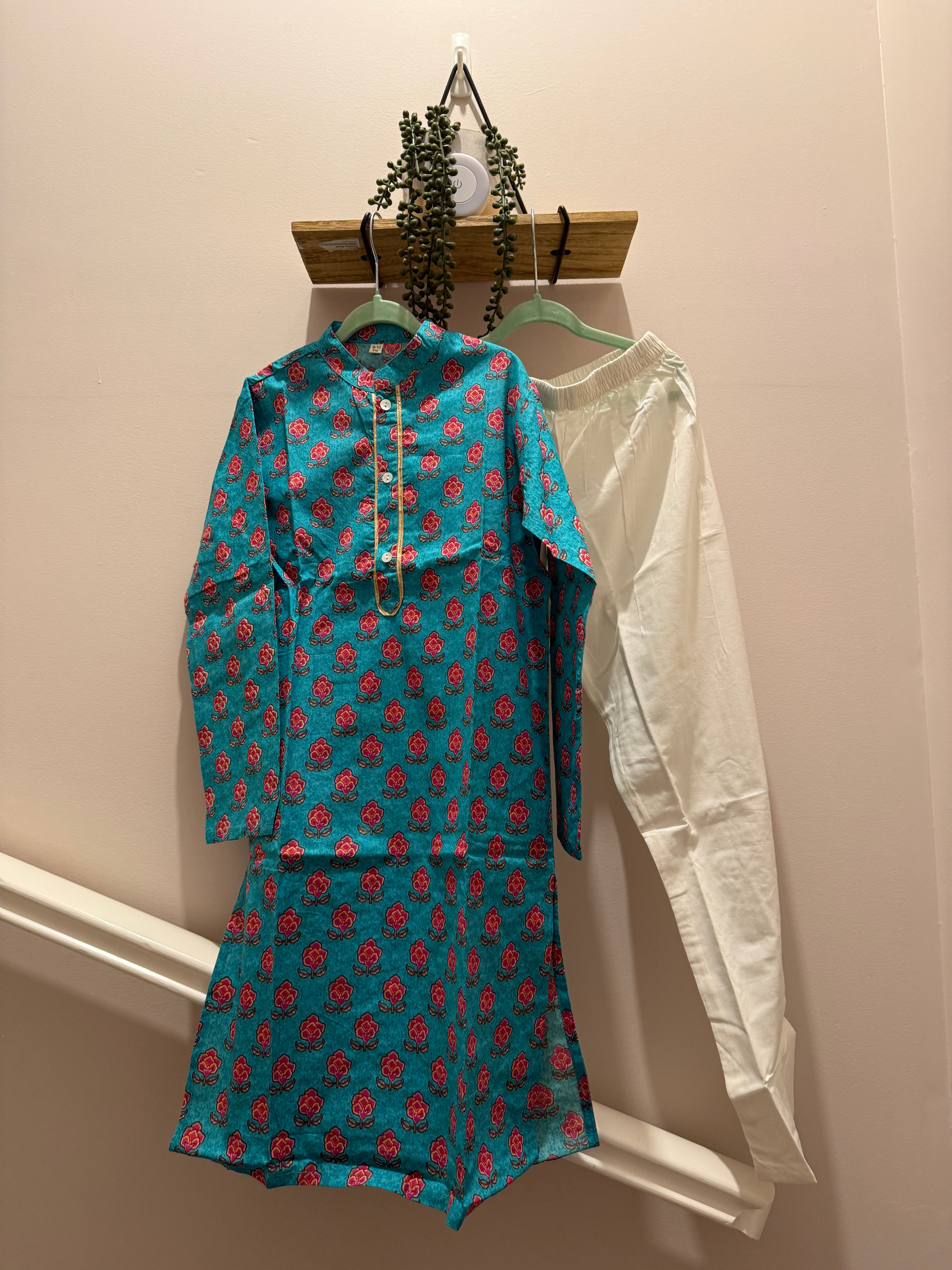 Firozi Champ — Boys Cotton Kurta Pyjama Set