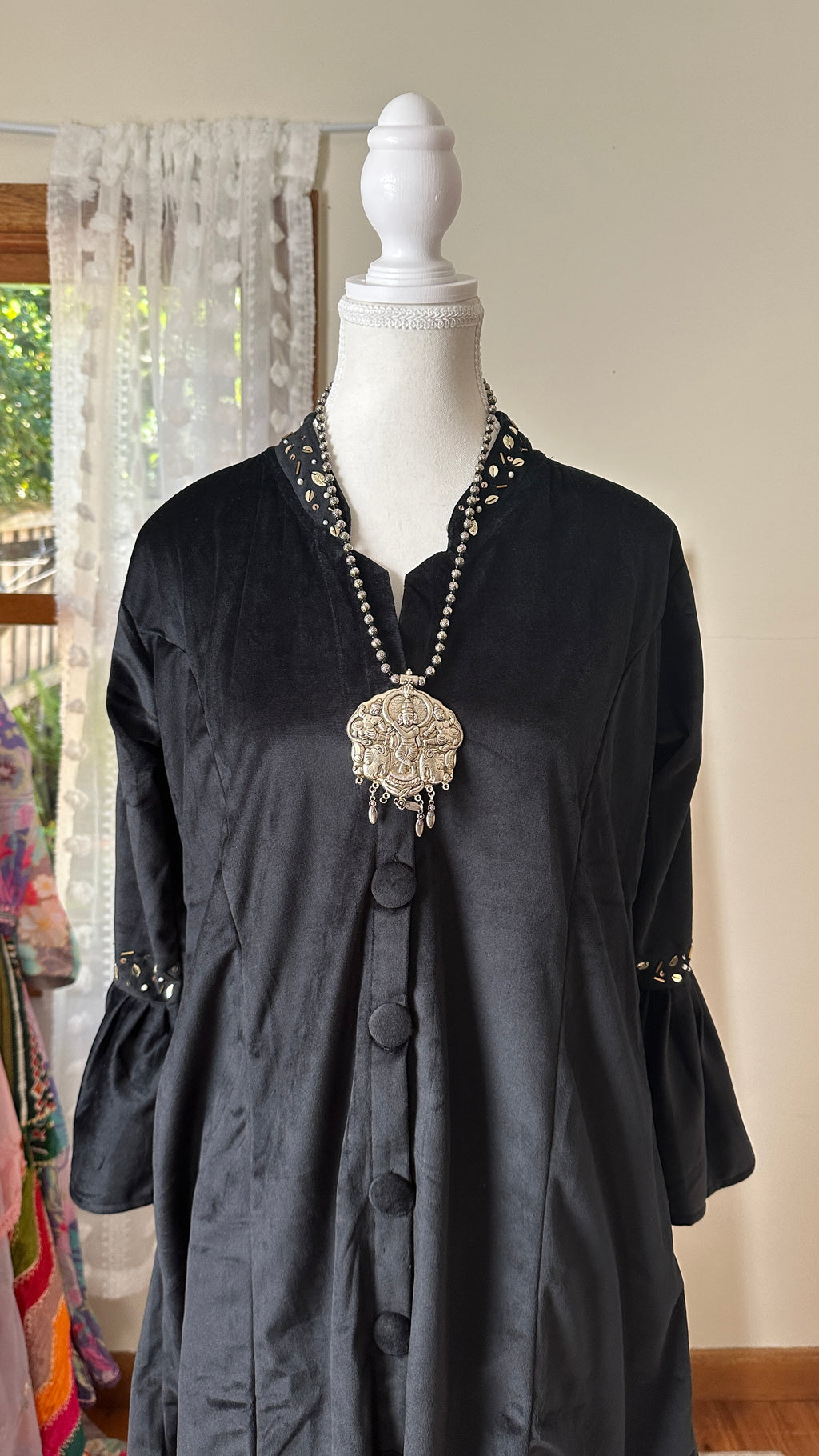 Shab-E-Rang — Black Suede Velvet Co-Ord Set