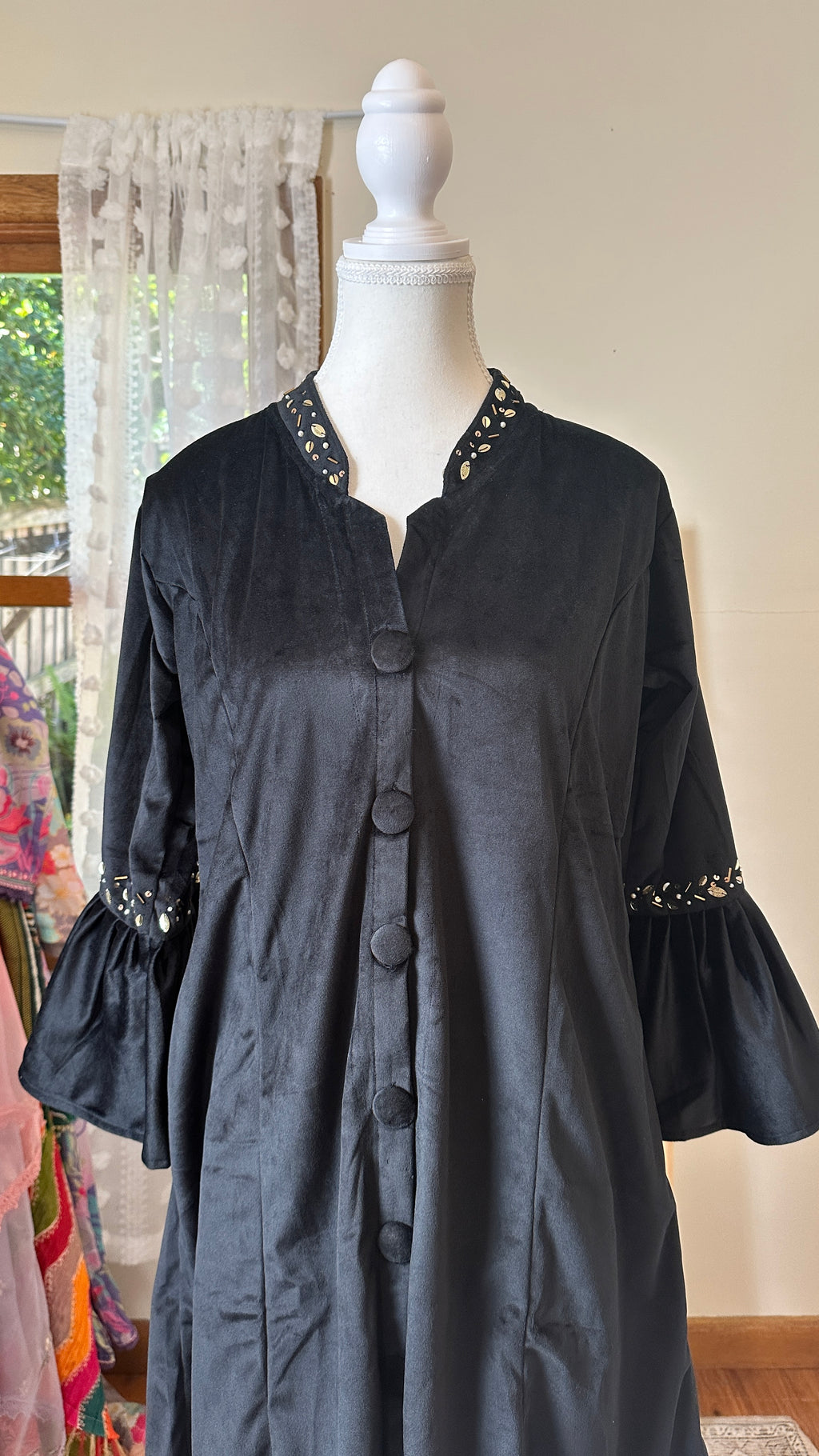 Shab-E-Rang — Black Suede Velvet Co-Ord Set