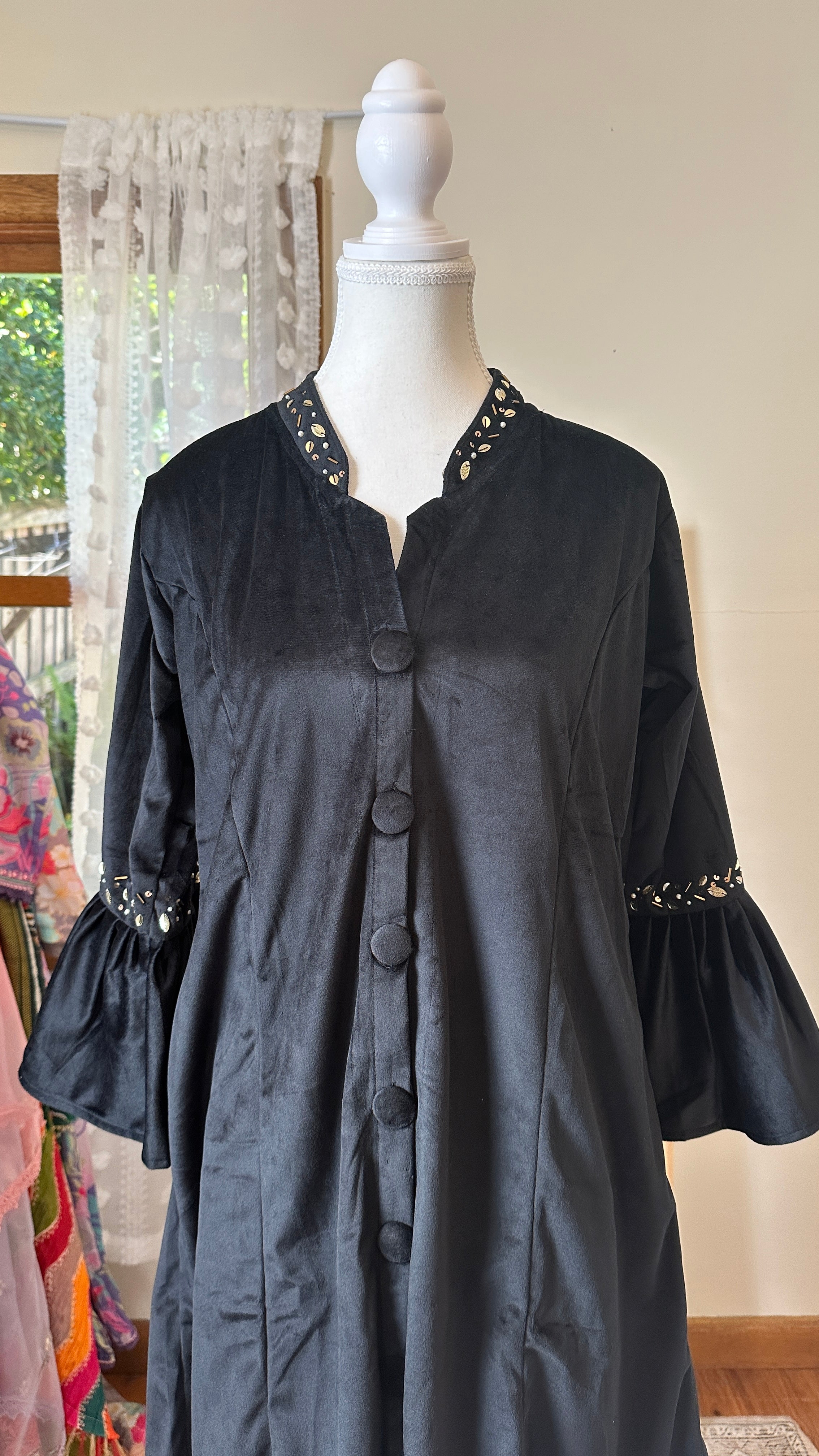 Shab-E-Rang — Black Suede Velvet Co-Ord Set