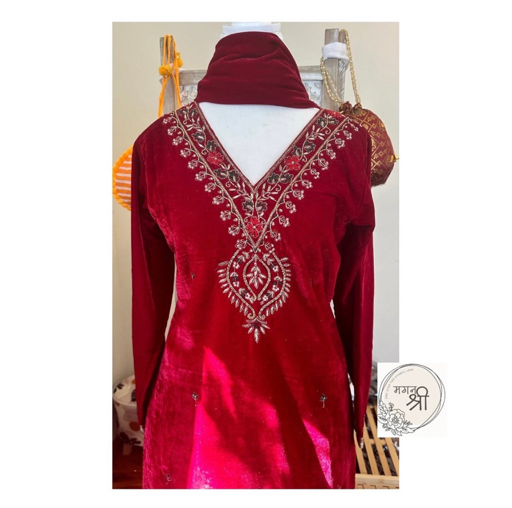 Velvet Tulip Dhoti Suit Set