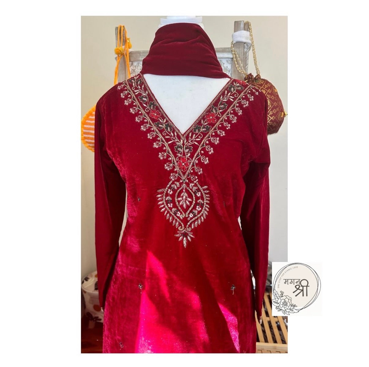 Velvet Tulip Dhoti Suit Set