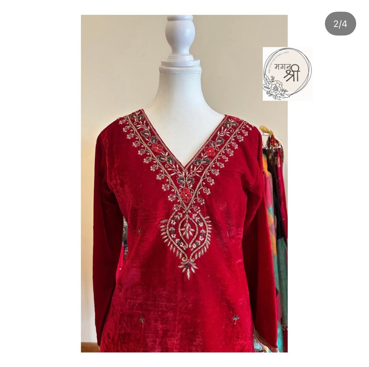 Velvet Tulip Dhoti Suit Set
