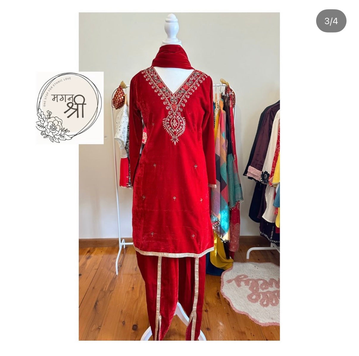 Velvet Tulip Dhoti Suit Set