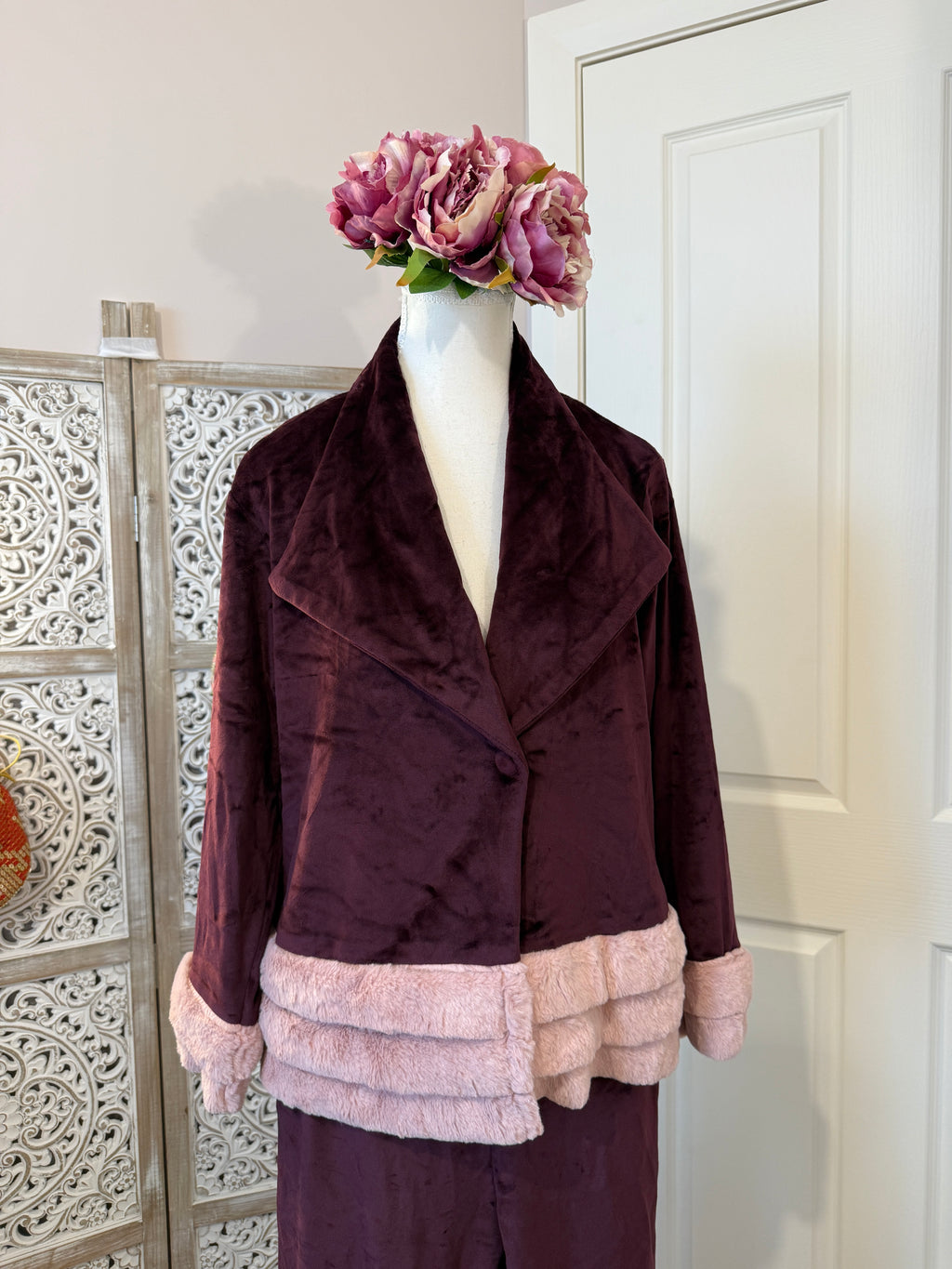 Bordeaux Luxe Velvet Co-Ord Set