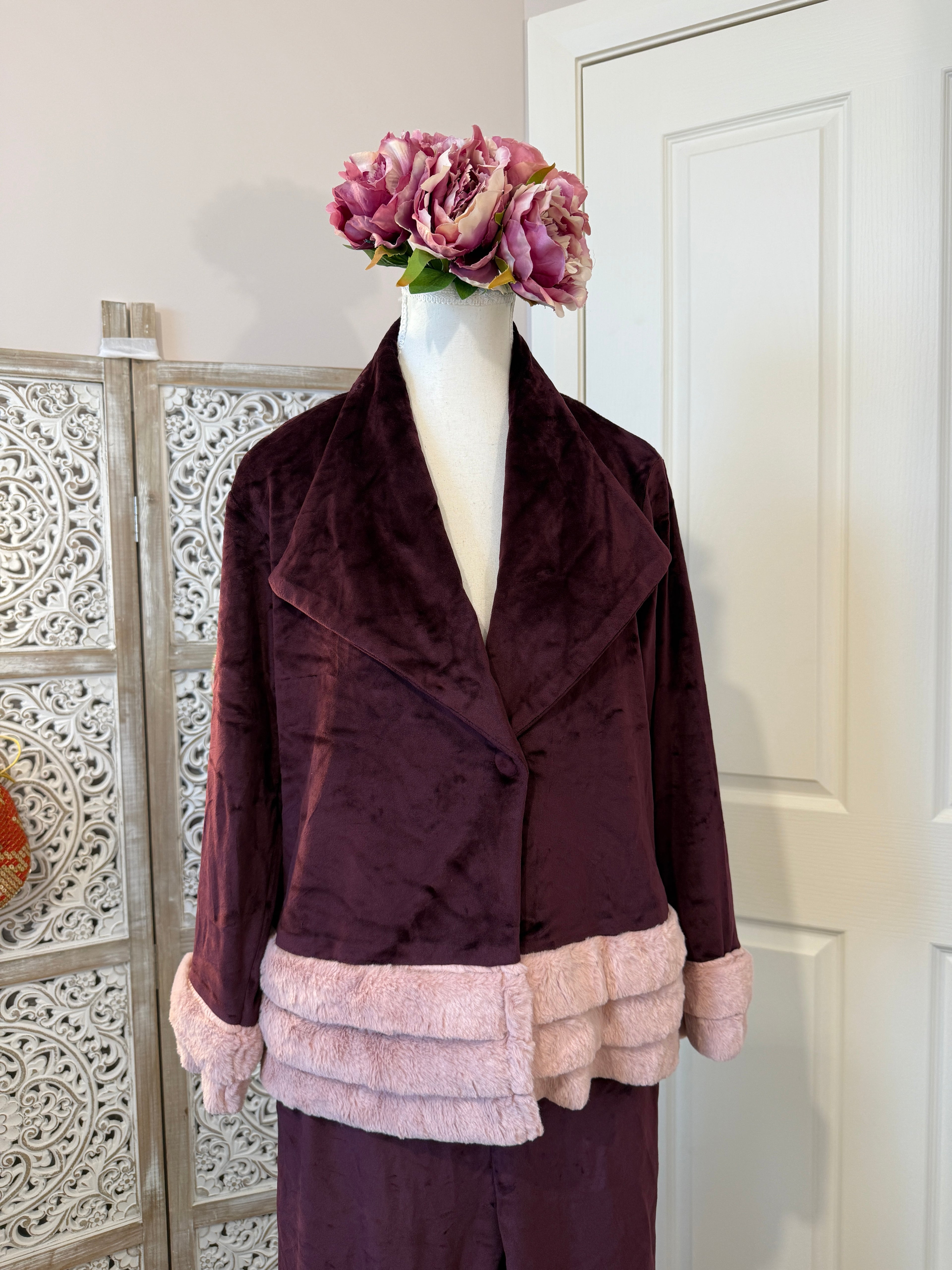 Bordeaux Luxe Velvet Co-Ord Set