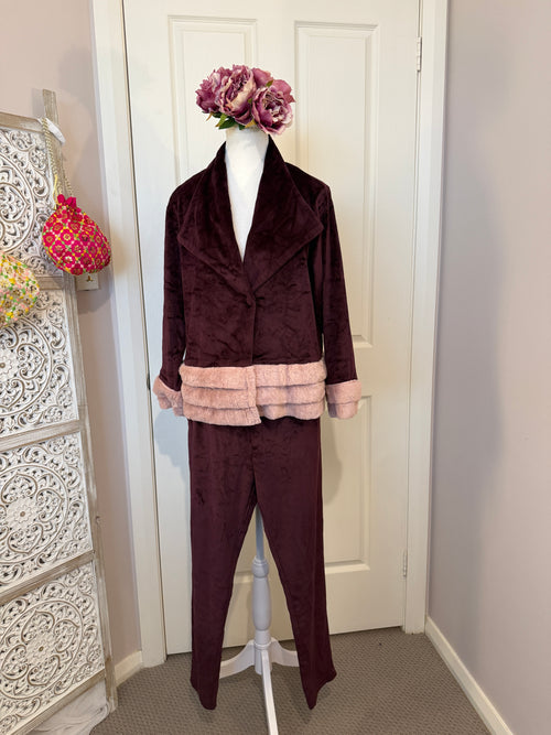 Bordeaux Luxe Velvet Co-Ord Set