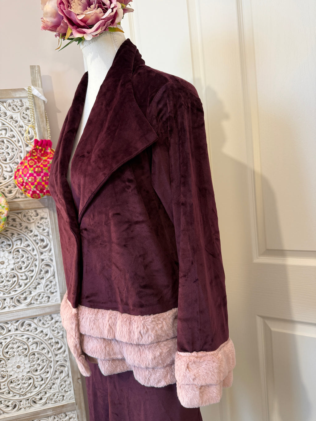 Bordeaux Luxe Velvet Co-Ord Set
