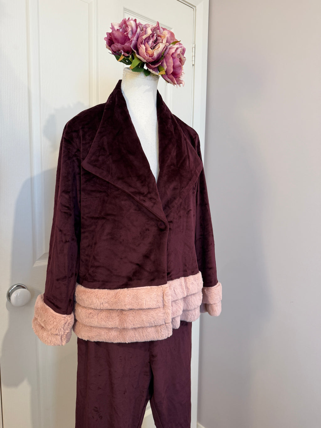 Bordeaux Luxe Velvet Co-Ord Set