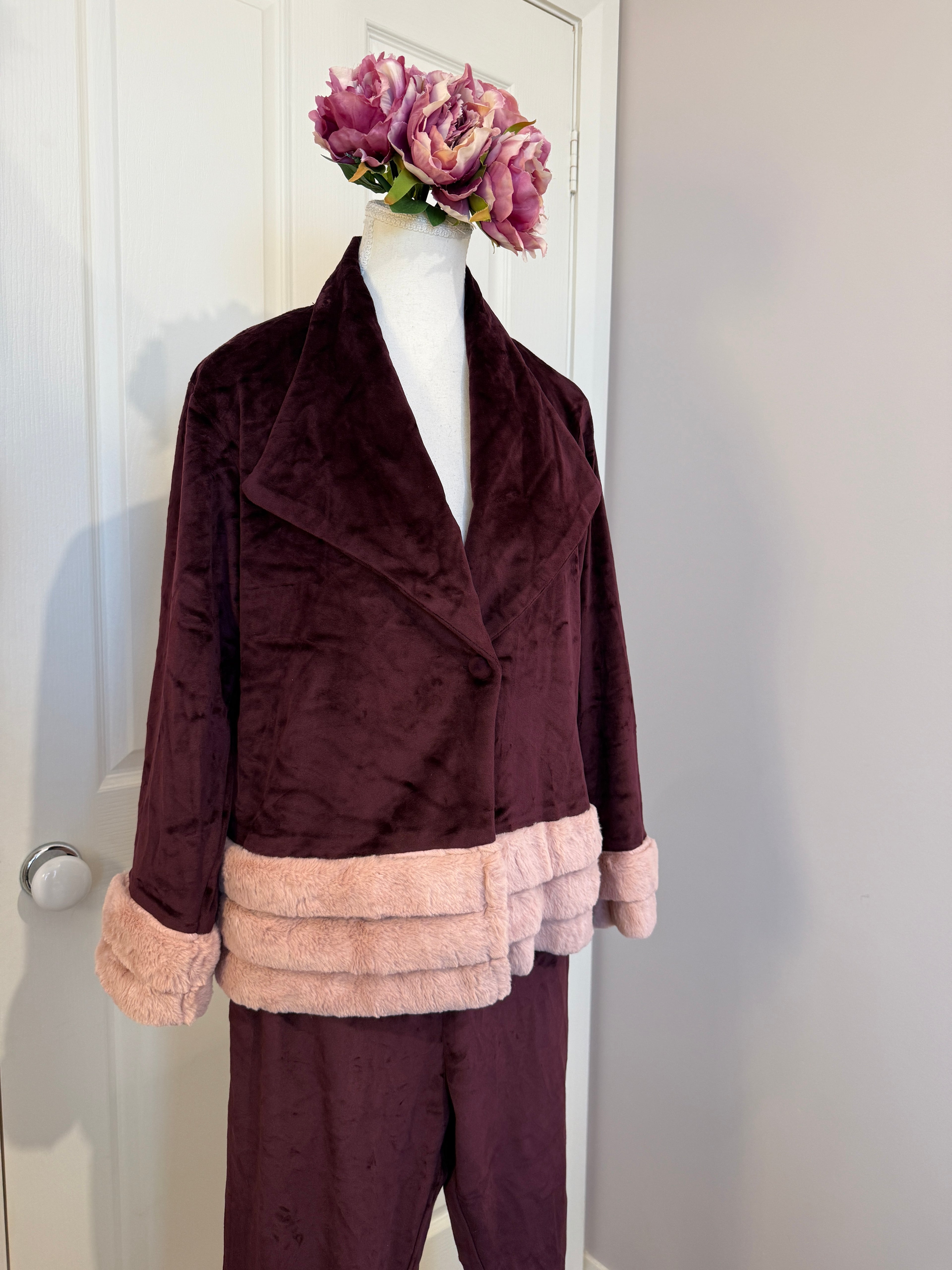 Bordeaux Luxe Velvet Co-Ord Set