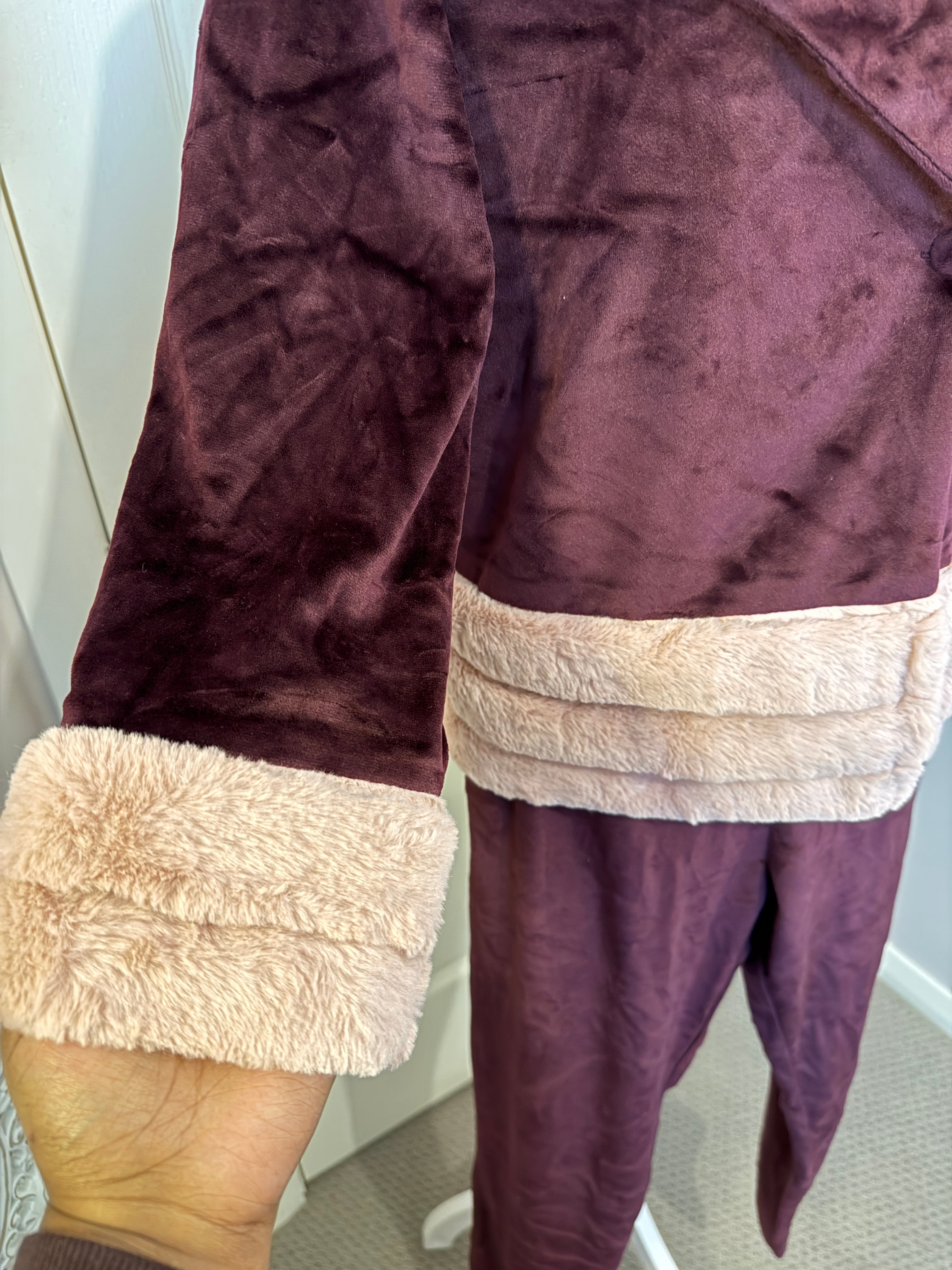 Bordeaux Luxe Velvet Co-Ord Set