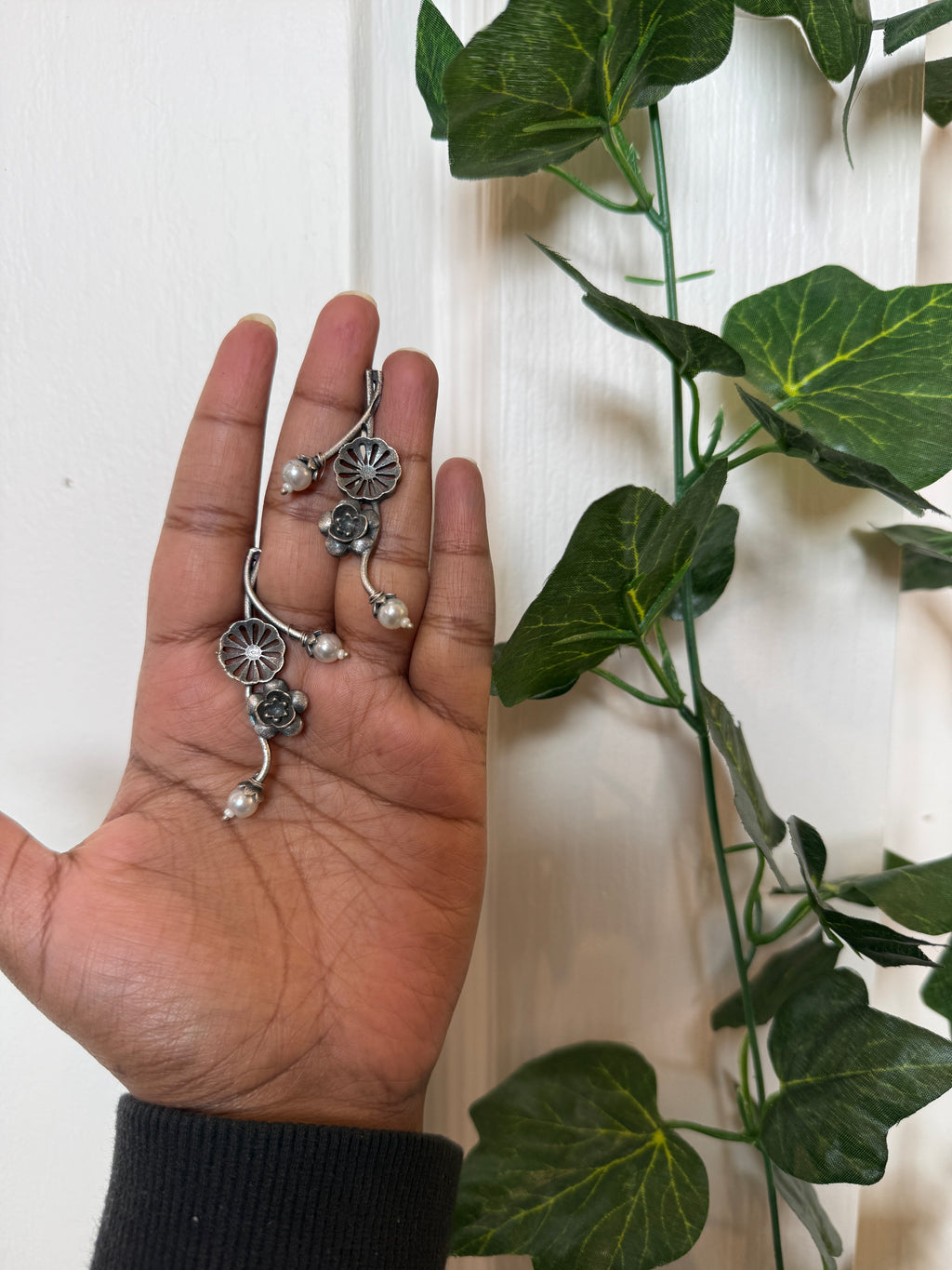 Pearl Bloom Floral Drop Earrings