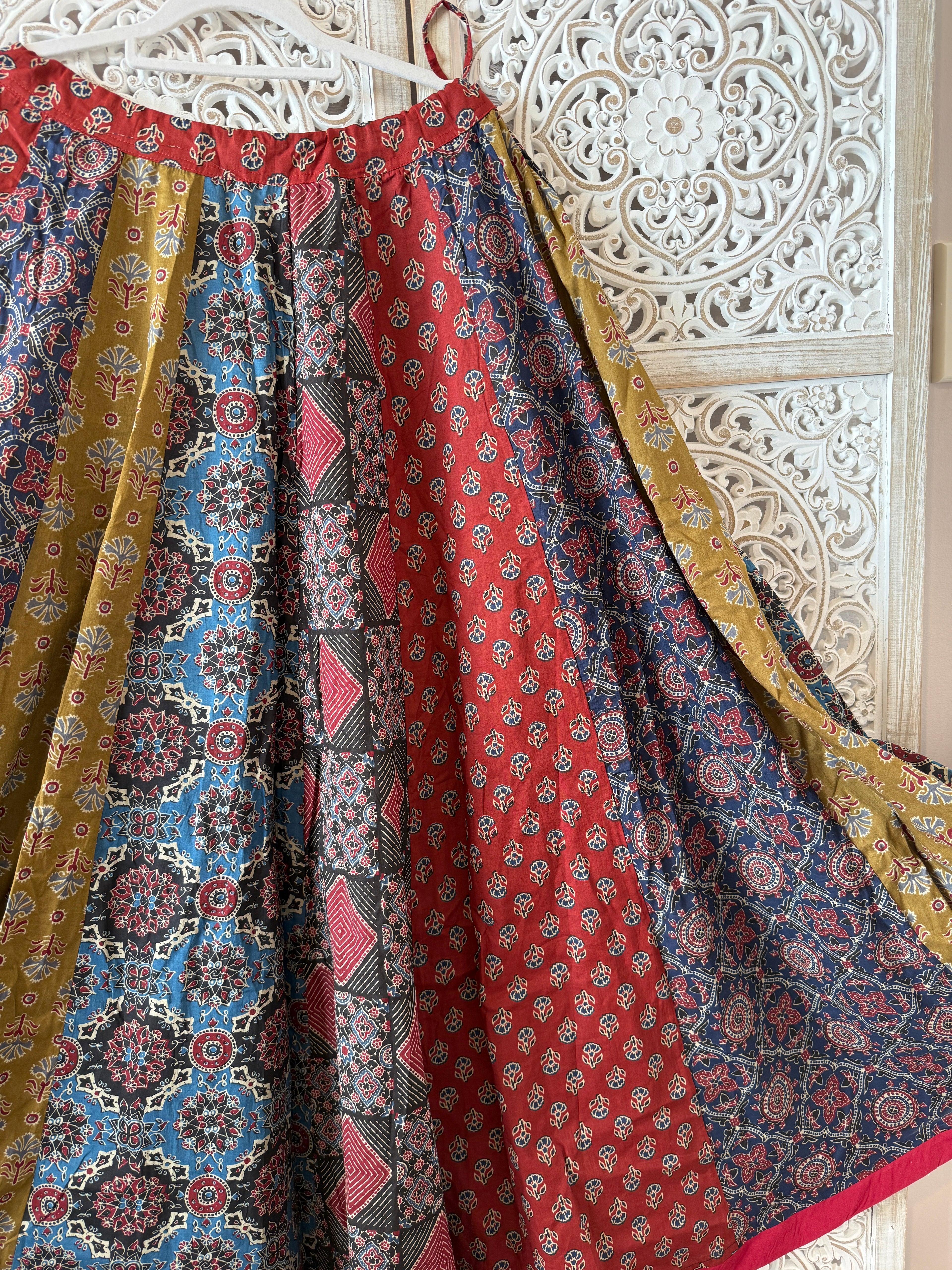 20 Kali Ajrakh Inspired Cotton Flared Skirt