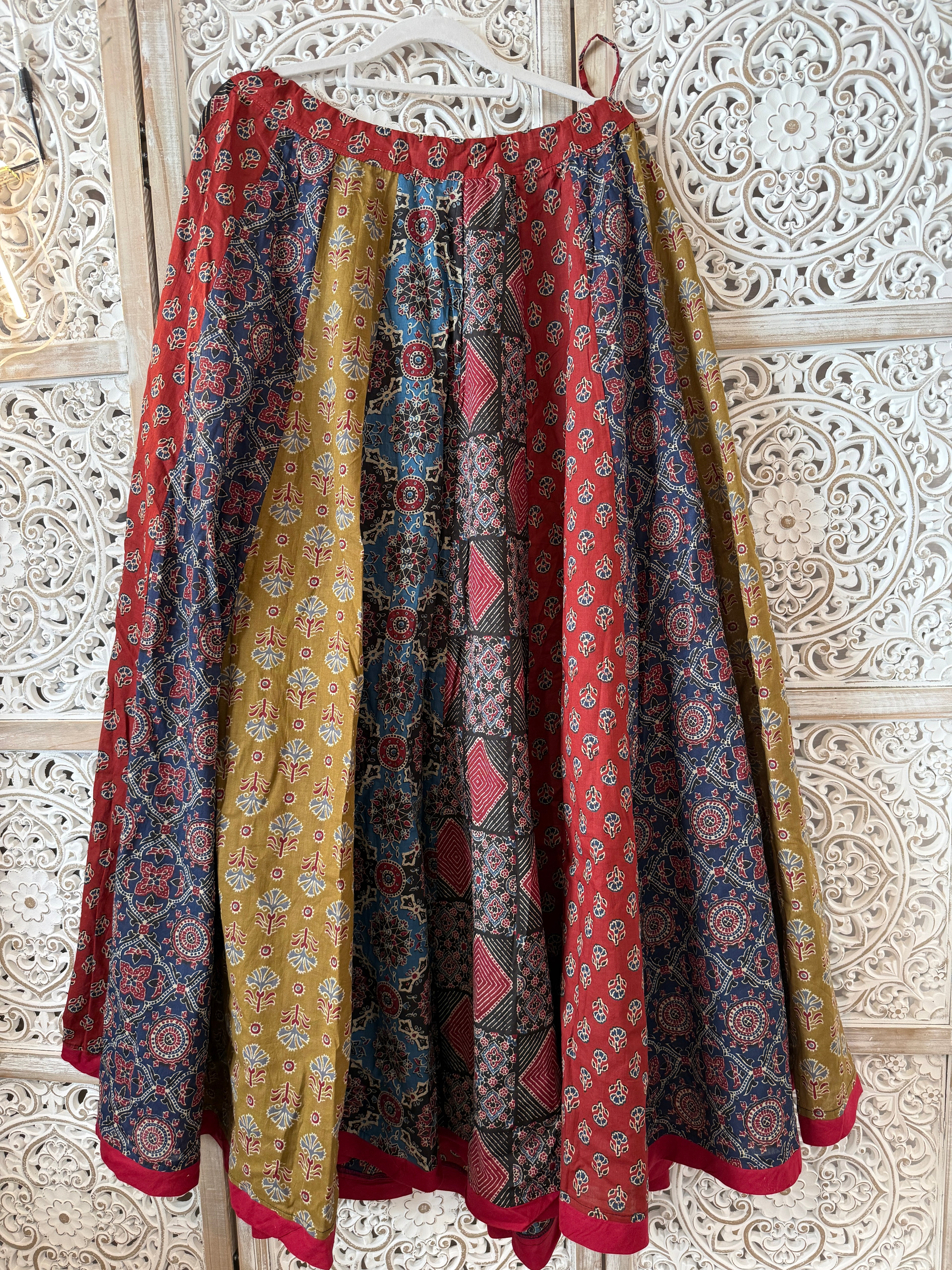20 Kali Ajrakh Inspired Cotton Flared Skirt