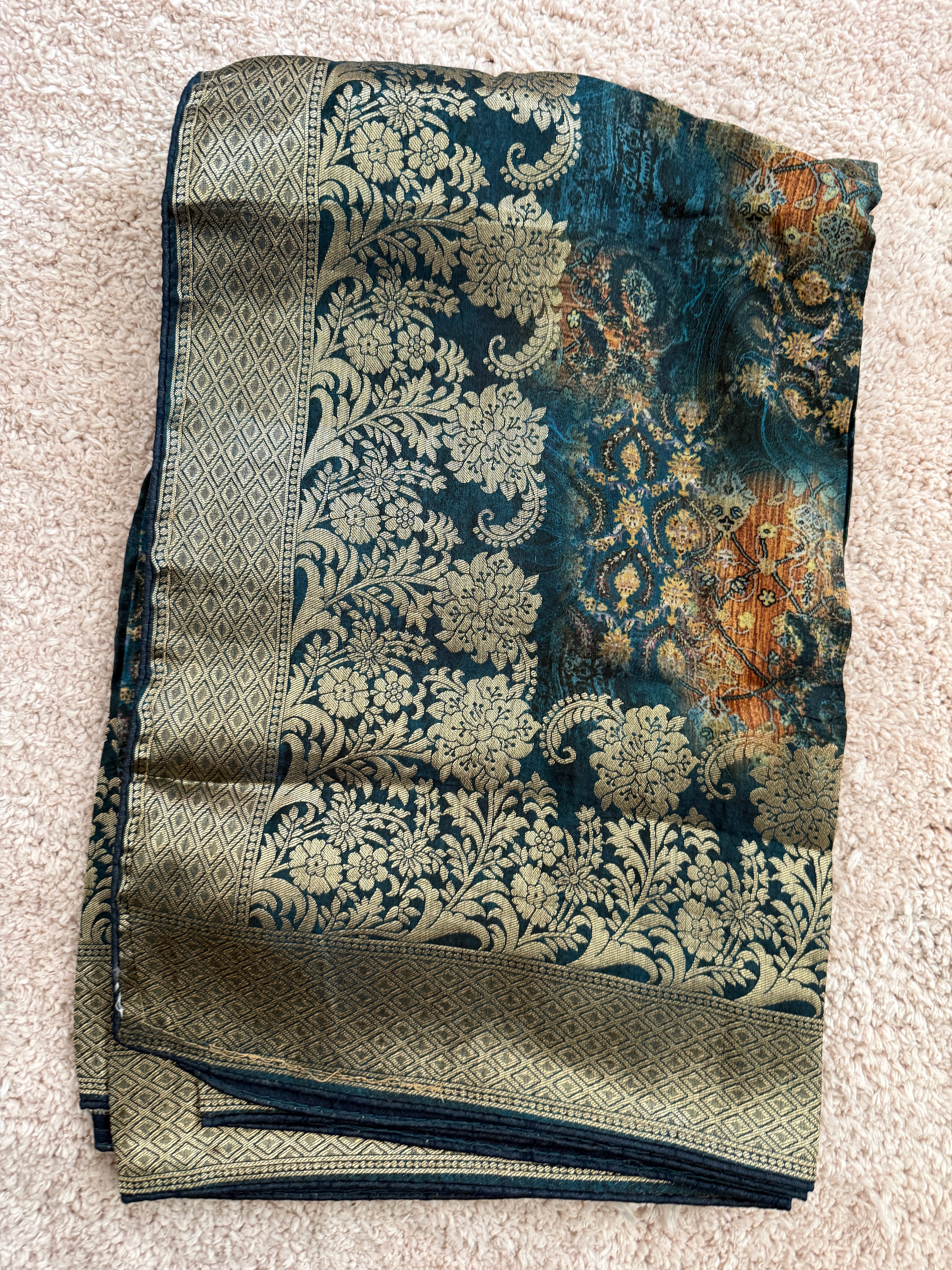 Pure Dolla Silk Banarsi Dupatta- Blue