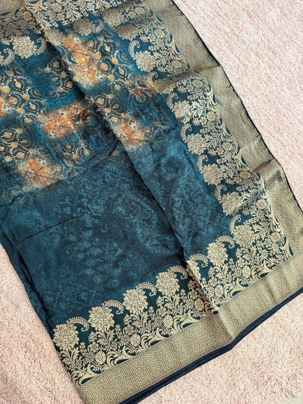 Pure Dolla Silk Banarsi Dupatta- Blue