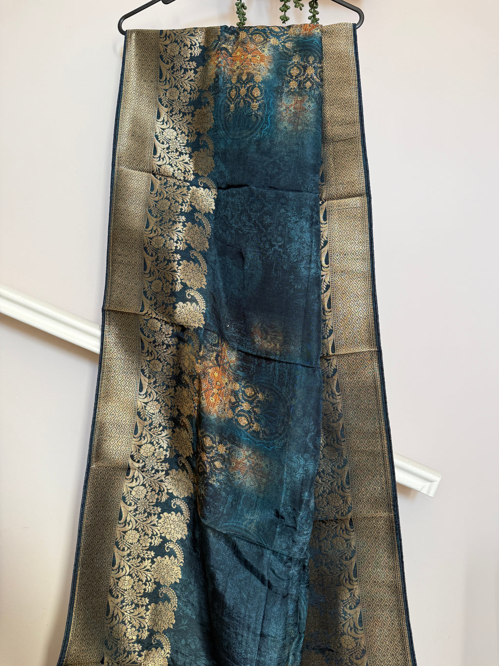 Pure Dolla Silk Banarsi Dupatta- Blue