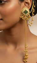Meher Jaal — Emerald Kundan Sahara Statement Earrings