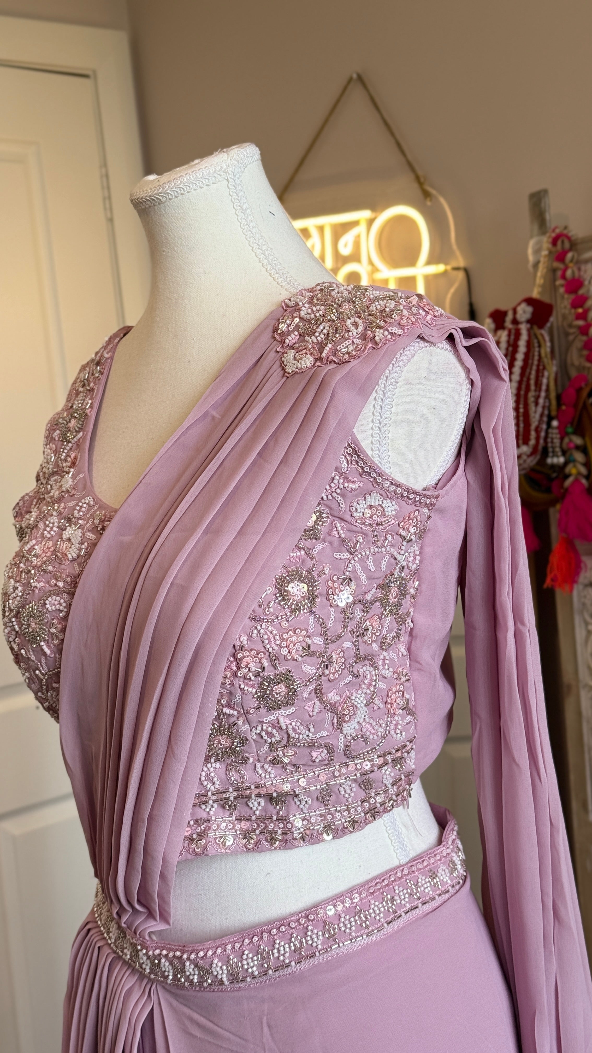 Pari Drape — Embellished Georgette Pre-Draped Saree