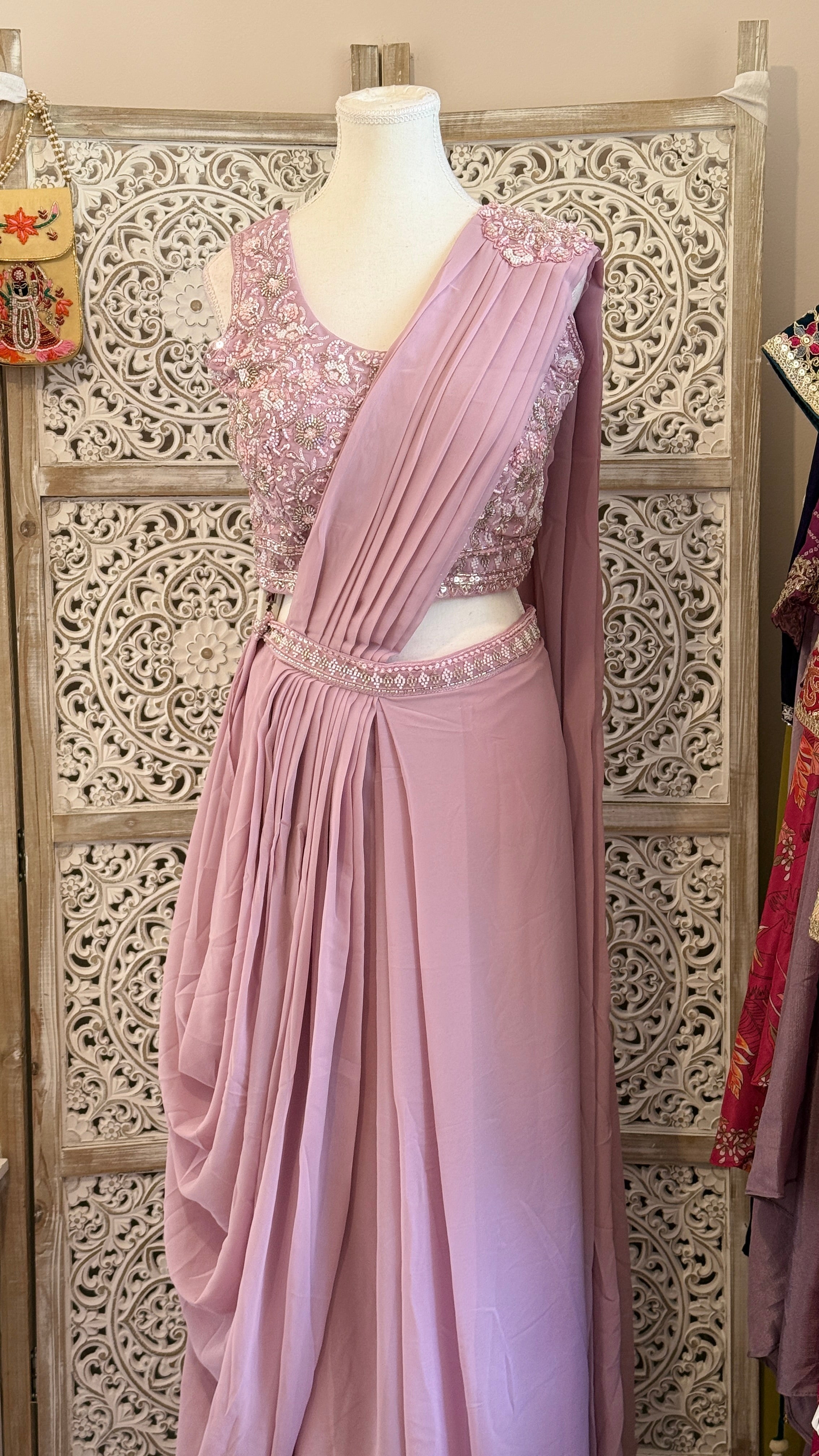 Pari Drape — Embellished Georgette Pre-Draped Saree