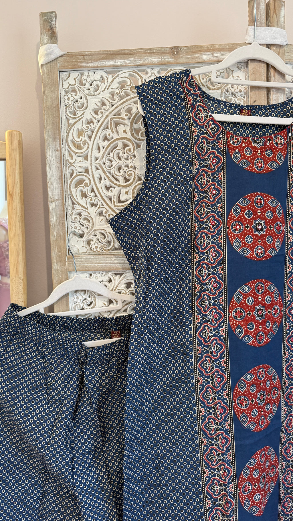 Nilgiri — Navy Ajrakh Block Print Cotton Kurta Set