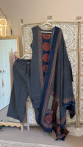 Nilgiri — Navy Ajrakh Block Print Cotton Kurta Set