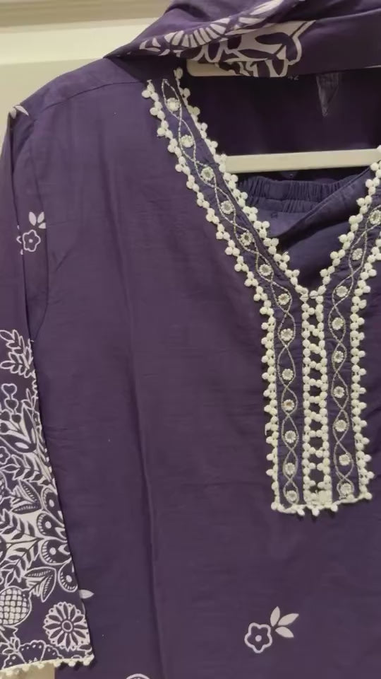 Neel  Bahar — Deep Indigo Block Print Cotton Kurta Set